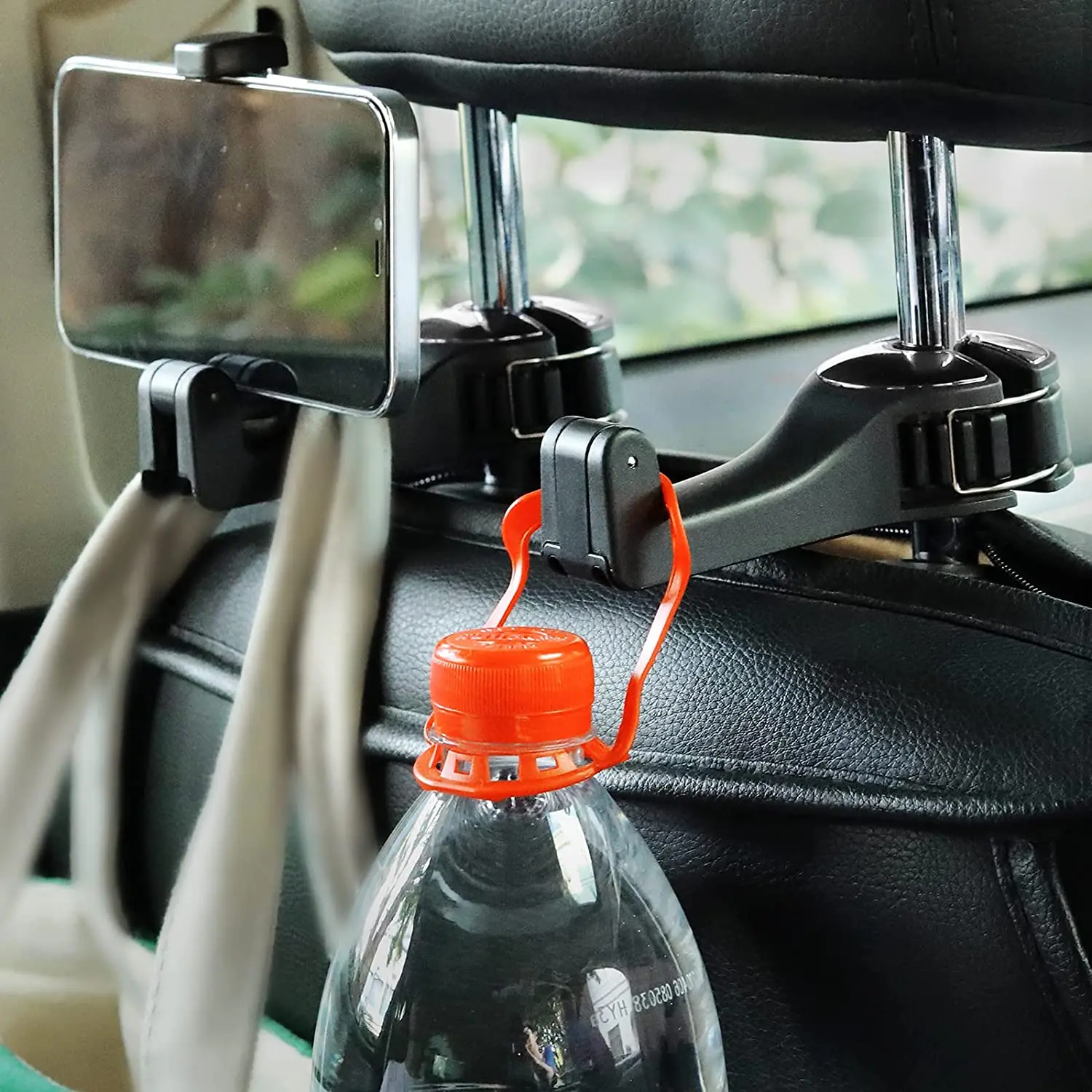 2PCS Car Back Seat Hook Multi-Function Hanging Storage Mobile Phone Holder Lazy Bracket Rear Seat Phone Headrest Bracket