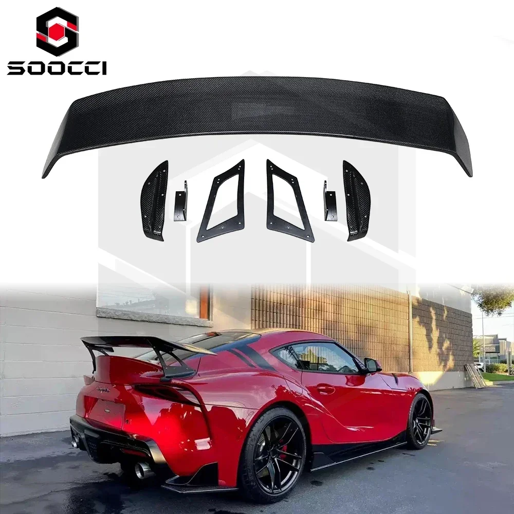 Carbon Fiber Vol Style GT Spoiler for Toyota Supra A90 GR MK5 Trunk Splitter Lip Rear Wing Body Kit 2019+