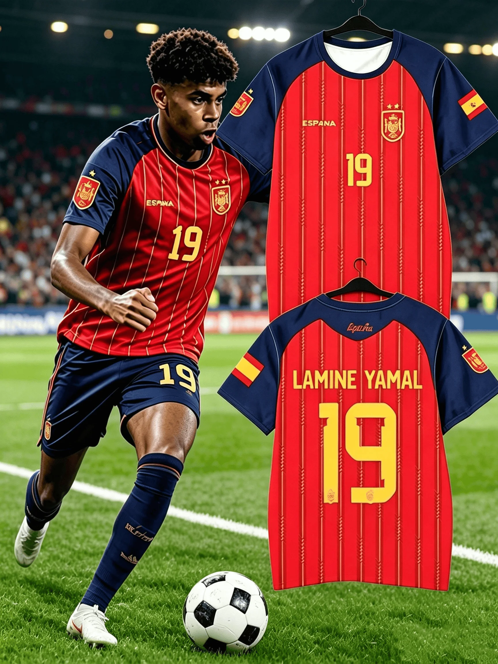 2026 Spanien Team Spielerstil Yamal Fußballtrikot # 2 # 3 # 11 # 15 # 17 # 22 # 24 atmungsaktive, schnelltrocknende T-Shirts passend zur Sportbekleidung – Detail 3