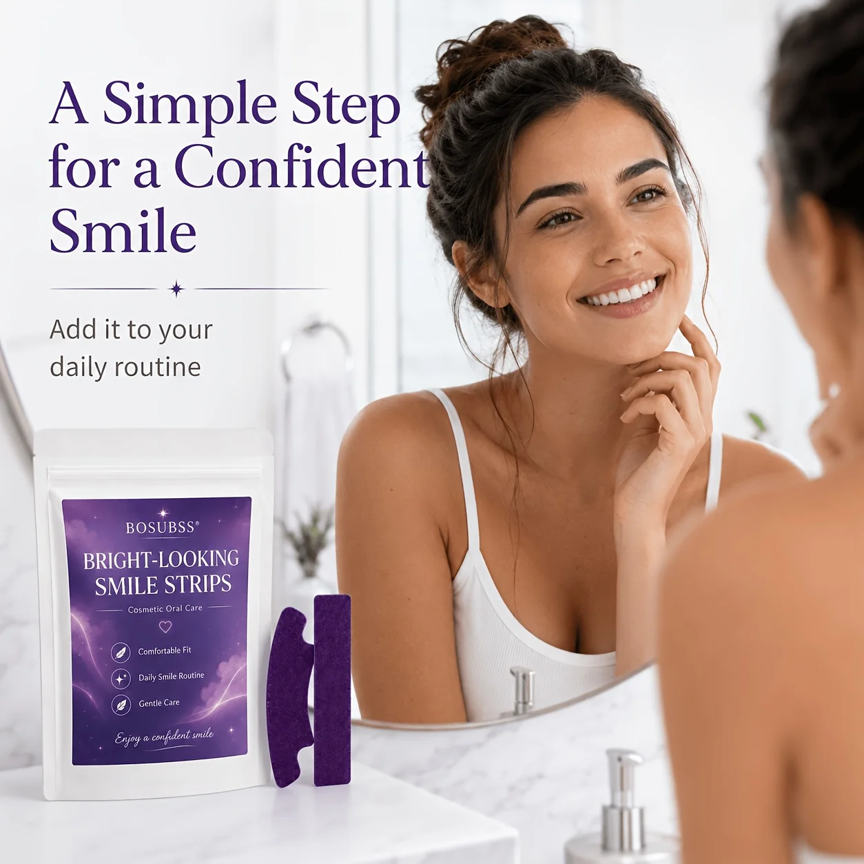 Comfortable Oral Care Teeth Whitening Patches 16/8/4 Pack Flexible Easy-to-Use Adhesive Strips Suitable for Daily Teeth Whitenin