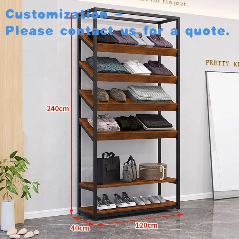 

custom.Custom Men Clothes Display Racks Metal and Wood Boutique Clothing Garment Display Shelves Stands Shop Furniture Outfi