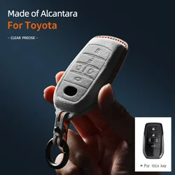 For Toyota Alphard PREVIA Voxy Noah Esquire Vellfire Harrier 5 Buttons Car Key Case Cover Shell Suede Keychain Accessories 2023