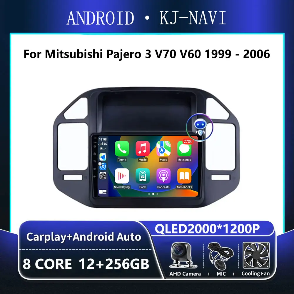

Android 14 Carplay For Mitsubishi Pajero 3 V70 V60 1999 - 2006 Stereo Car Radio Multimedia Player GPS Navigation 2 din DSP WIFI