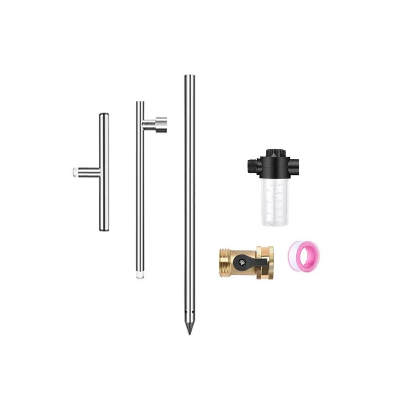 

Watering System Stainless Steel Deep Root Irrigator Fertilizer Bottle Watering Pile with T-Handle