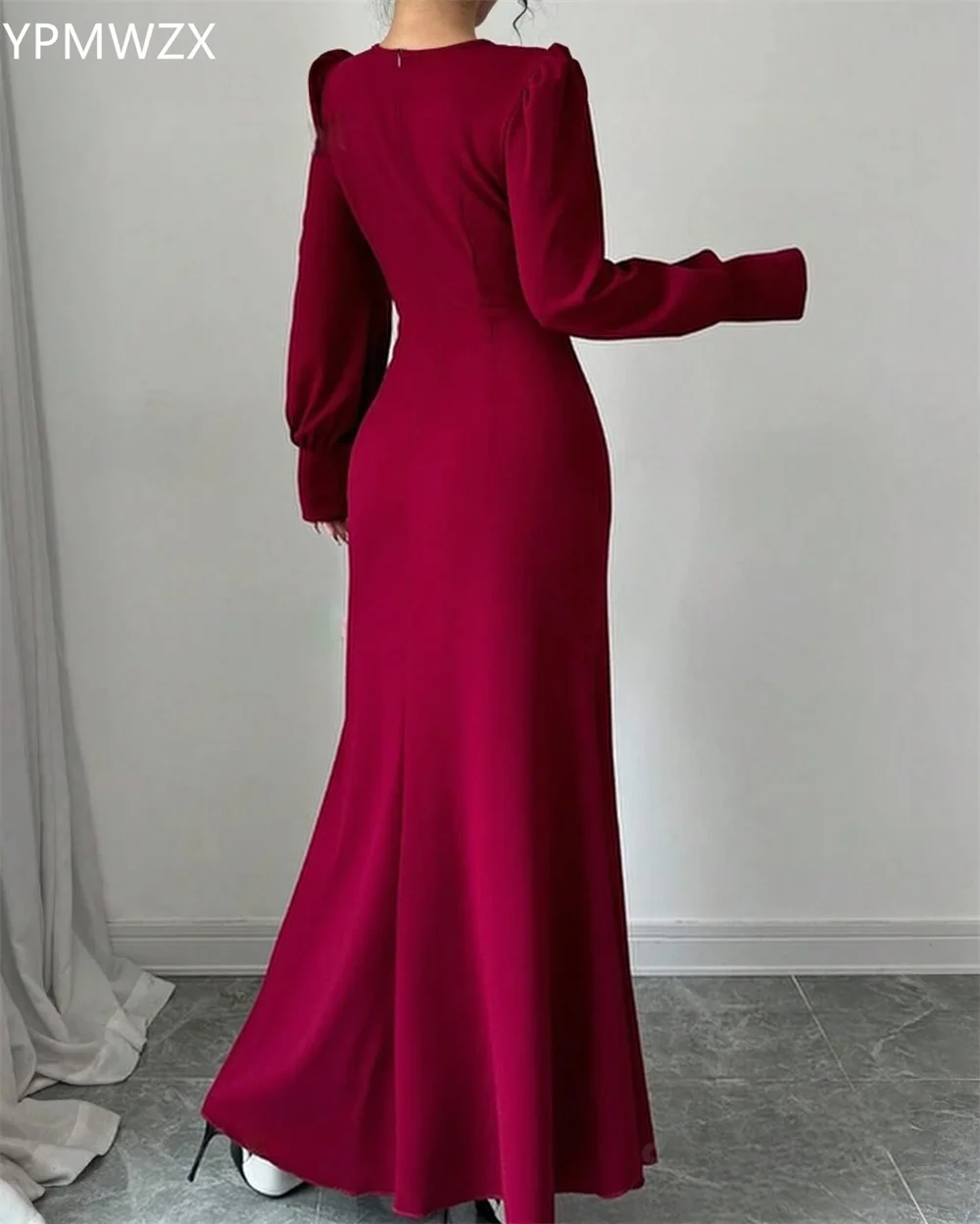 YPMWZX-Robe de Bal Personnalisée pour Femme, Tenue de Soirée Formelle, Sirène, Longueur au Sol, Jupe Drapée, Fleur 3D, Occas sur Mesure