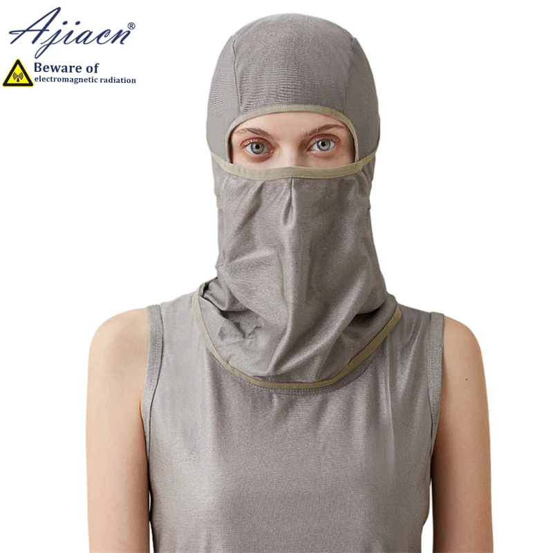 Genuine anti-radiation 100% silver fiber knitted fabric head hood monitoring room Electromagnetic radiation shielding head hood