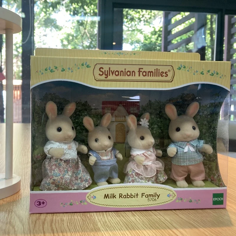Accesorios para familias Sylvanian, críticas de Calico, juguetes para niñas y niños, figuras de Anime en miniatura, muñecos, juguetes para niños, familia de conejos de leche