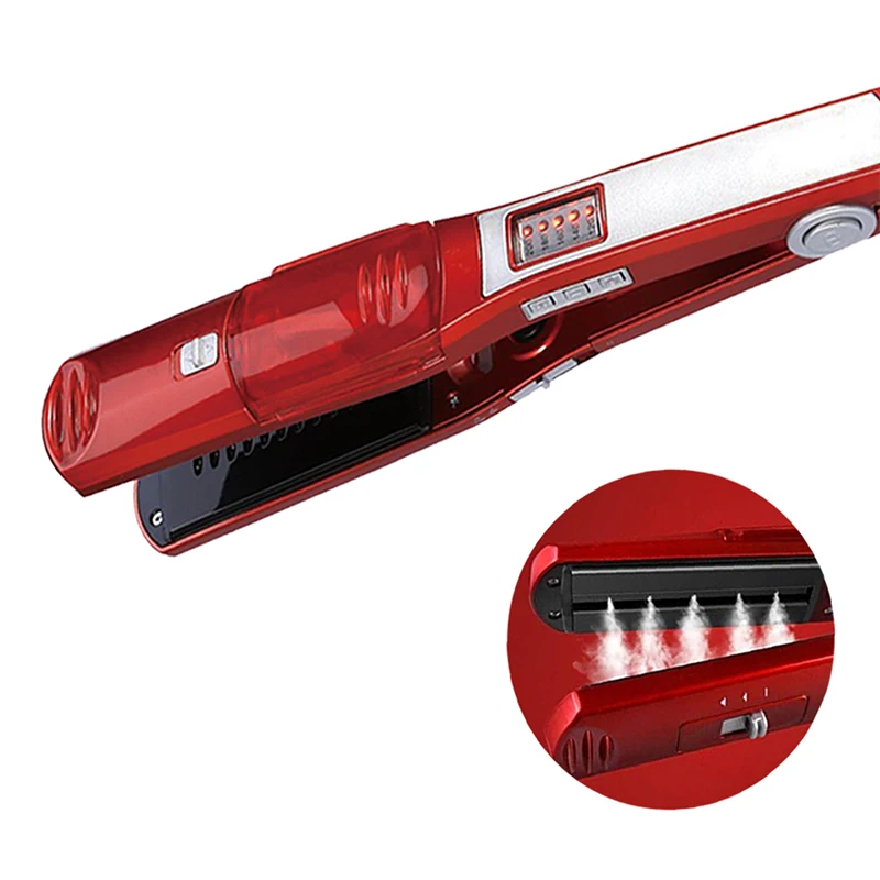 مكواة فرد الشعر بالبخار المحمولة مع مشط، مكواة فرد الشعر ذات الملمس الناعم، مكواة فرد الشعر بالبخار المائي نانو #4