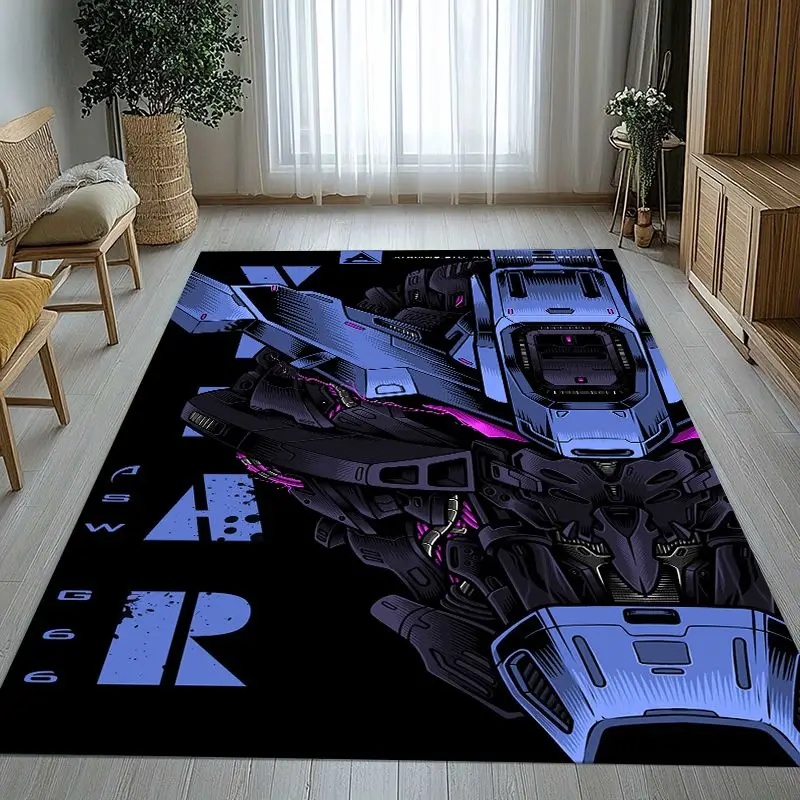3D Vintage Gundam Destroy Zeon Cartoon Area Rug,Soft Non-Slip Carpet Mat for Living Room Bedroom,Sofa Floor Rug,Home Decor Gift