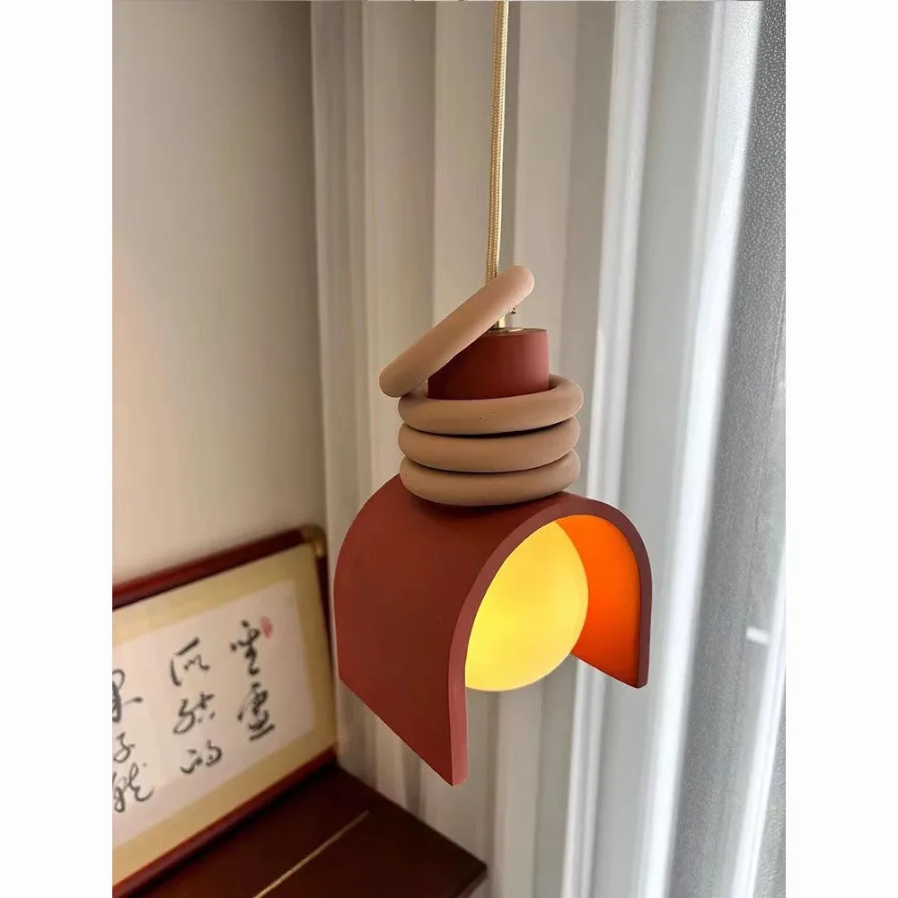 

Modern Minimalist Resin Art Chandelier Bedroom Atmosphere Decor Personalized Wabi-Sabi Style Home Lighting Fixture