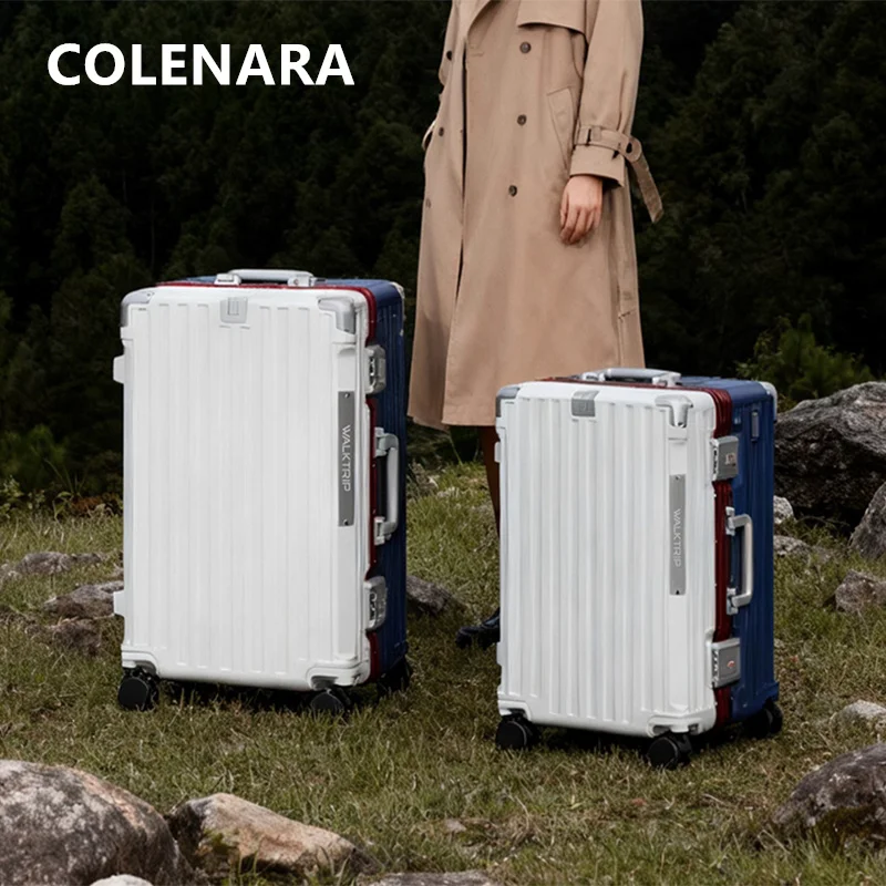 

COLENARA Luggage Travel Bag 20 Inch Boarding Box 24"26"28"30"32 Inch Large Capacity Aluminum Frame Trolley Case PC Suitcase