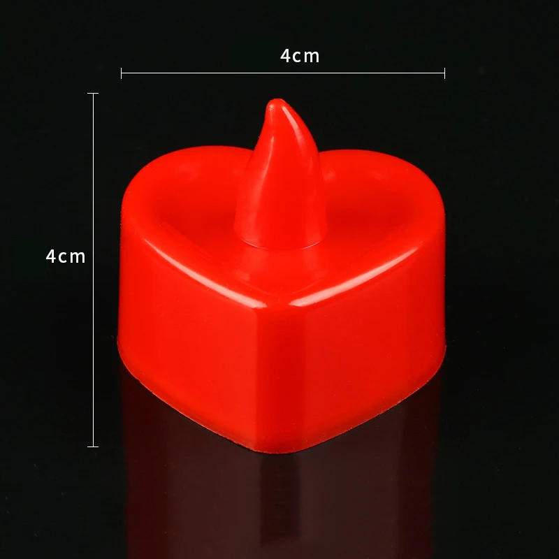 Led Electronic Candle With Batteries Heart Shape Creative Romantic Simulated Birthday Luminous Candle Light For Home Decoratio