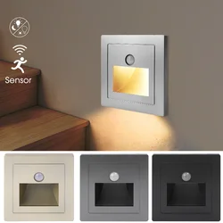 180-240V Night Light Smart Light PIR Motion Detector Sensor LED Stair Light Recessed Step Light Ladder Wall Light Kitchen Foyer