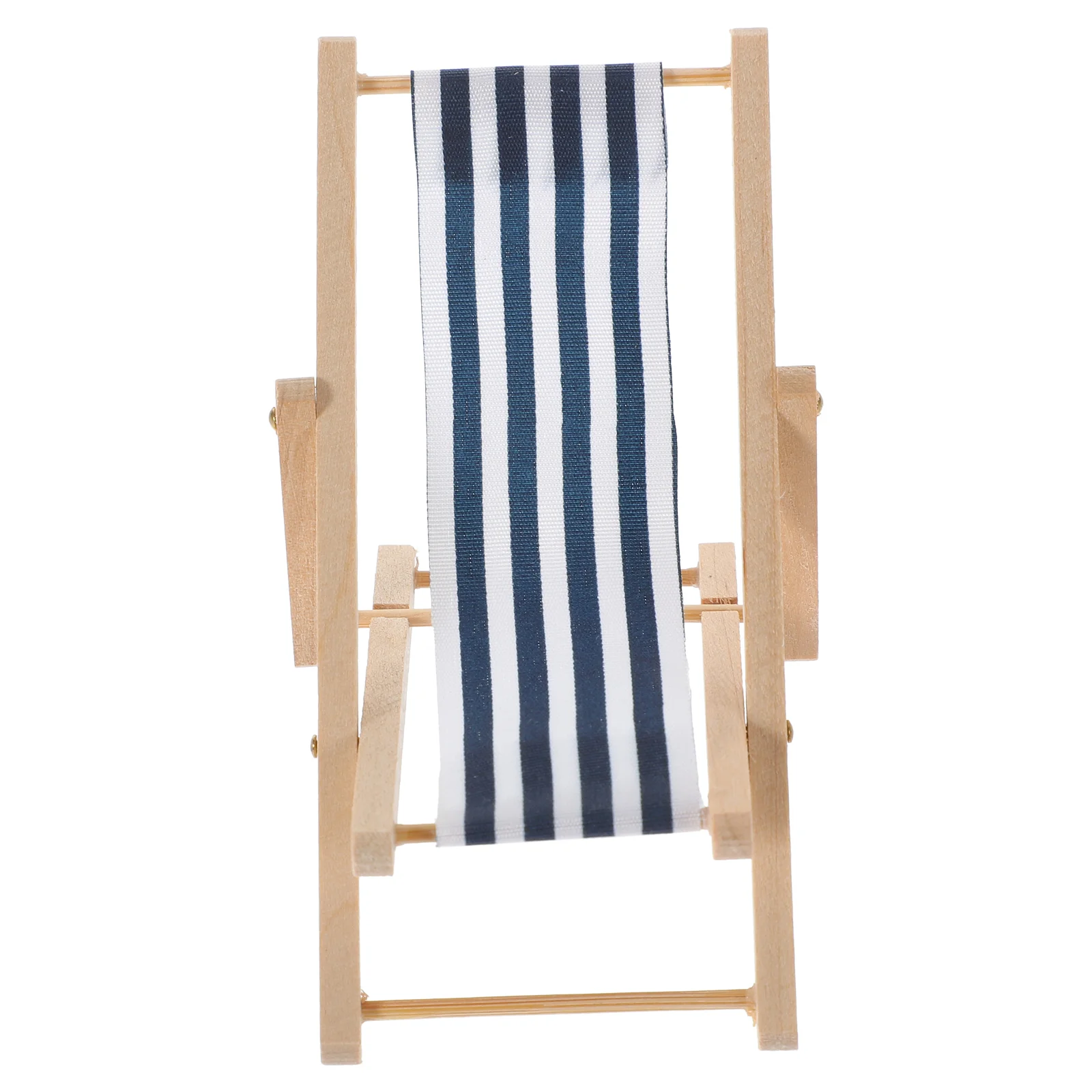 Beach Chair Dollhouse Lounge Landscape Miniature Model Furniture 1050X580X580CM Folding Chairs Wooden Navy