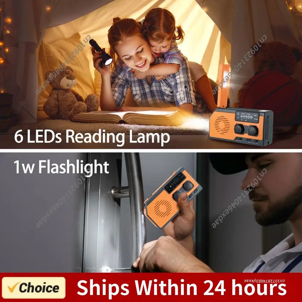 

Outdoor Camping Emergency Radio Solar Hand Crank Dynamo Radio FM/AM/NOAA 5000Mah Phone Charger Power Bank Flashlight SOS