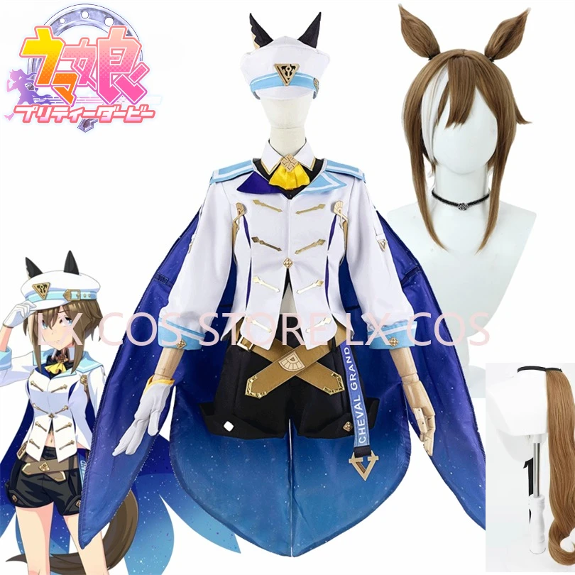 Uma Musume – joli Costume de Cosplay Derby Cheval Grand Itineraire, couvre-chef, tenues de Convention pour fête d'halloween et de noël