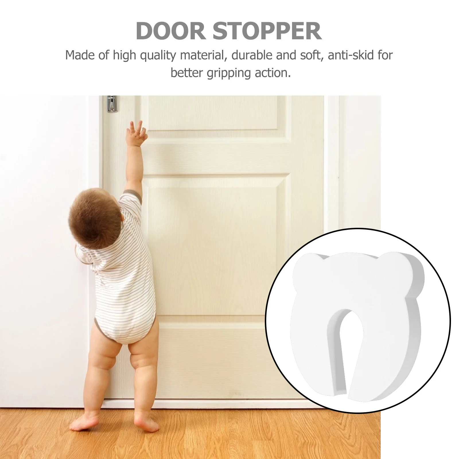 

6pcs Children Safety Door Stopper No Tools One Hand Operation Anti-Pinching Door Catch Holder Wall Protector Finger Pinch Guard