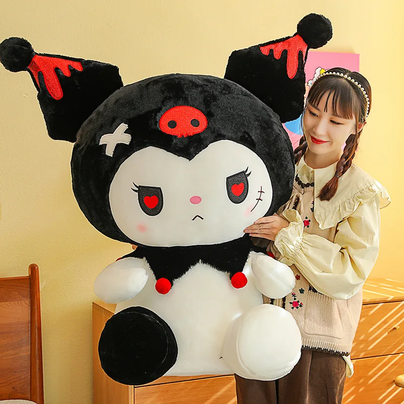 New Plushie Little Devil Dark Kuromi Doll Plush Toys Large Doll Cartoon Stuffed Animal Doll Pillow Girl Gifts