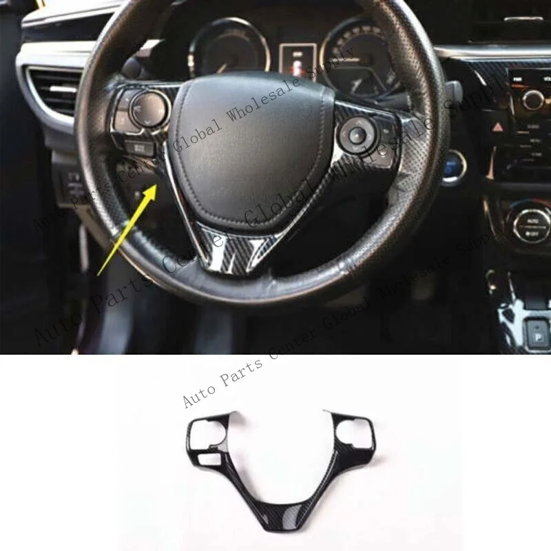 L+ For Toyota Corolla 2014-219 Carbon Fiber abs Steering Wheel Control Button Cover