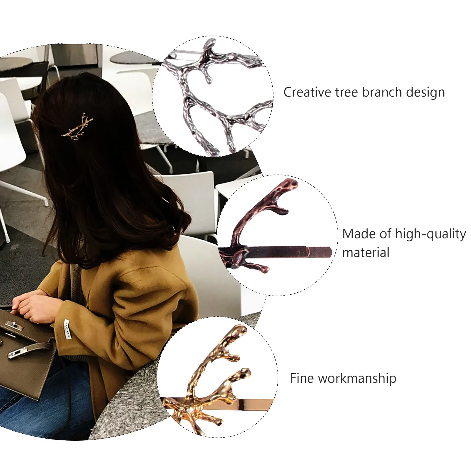 

Antler Hair Clip Alloy Tree Branch Design Hairpins Girls Hair Accessories Fashion Party Hairstyle Decorative Headdress