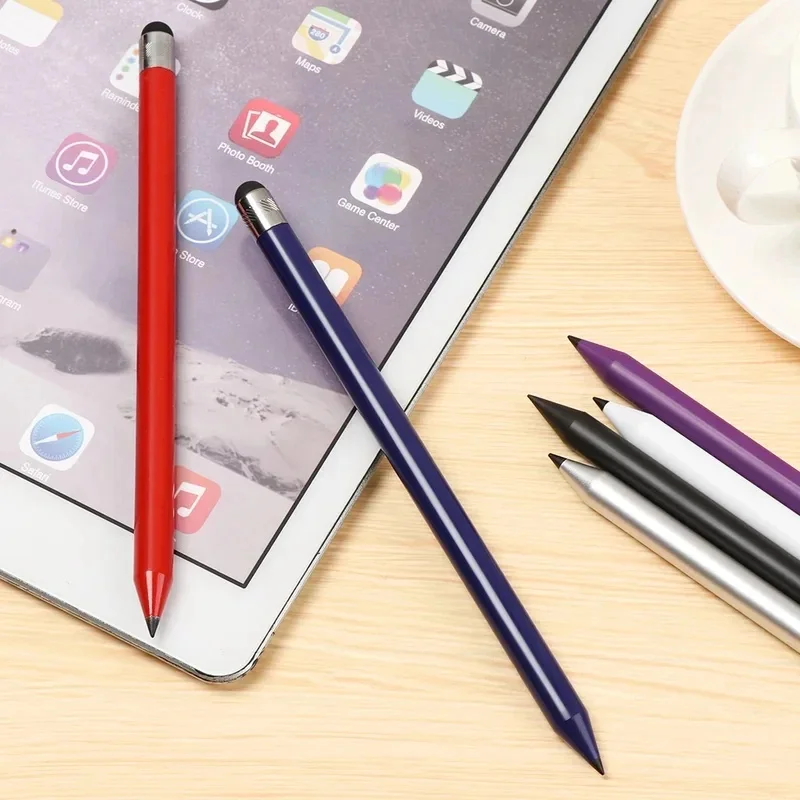 1/2/3/4/5/6pcs 2 In 1 Touch Screen Pen Tablet IPad Cell Phone Stylus Pencil High Precision Capacitive Pen Silver