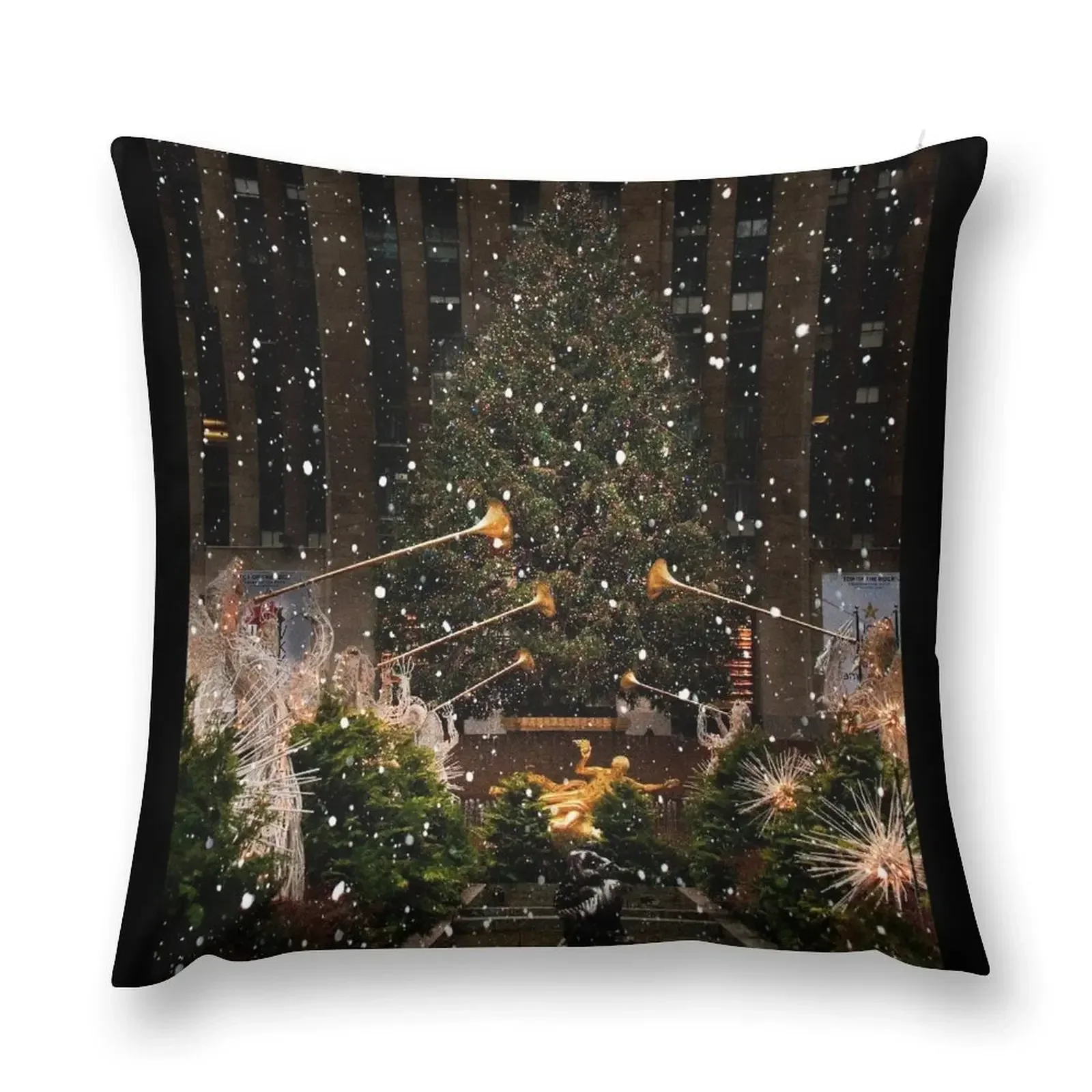 At Rockefeller Center Throw Pillow pillow pillowcase Custom Cushion pillow