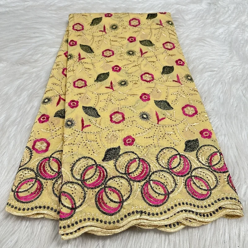 

5 ярдов с шарфом, швейцарская кружевная ткань, сухая кружевная вышивка, африканская 100% хлопчатобумажная ткань, швейцарская вуаль, кружево в Дубае, 18L1052902