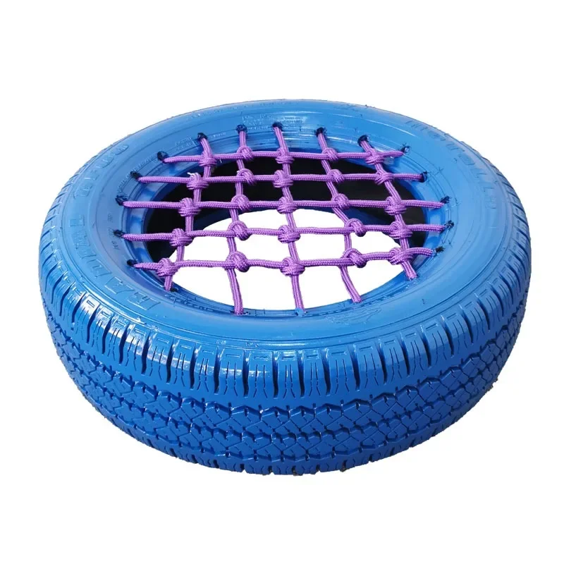 Kindergarten Colorful Tire Rubber Children's Outdoor Swing Tire Net Stool Game Interactive Sense Entertainment Toys