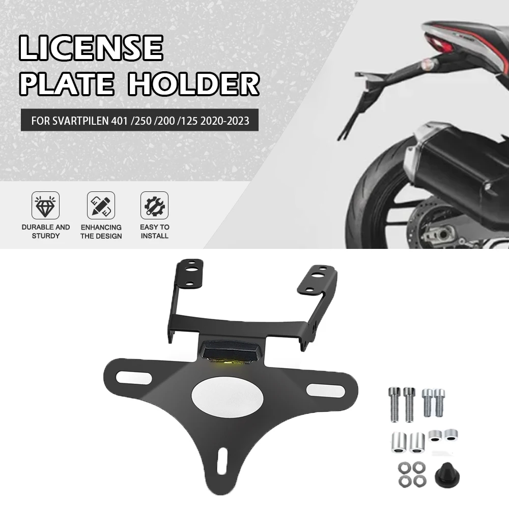 

For Husqvarna SvartPilen 401 /250 /200 /125 2020-2023 License Plate Rear Bracket Relocation Fender Eliminator Kit VitPilen 401