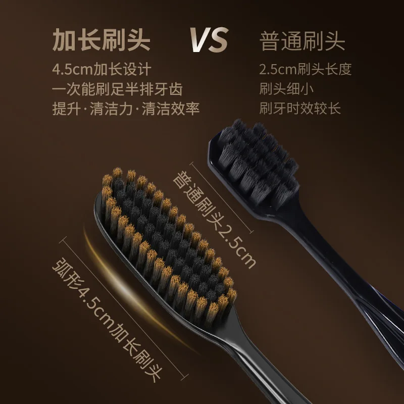 6-pack U-shaped clean long brush head wide head filament soft bristles enlarged and lengthened toothbrush for home use