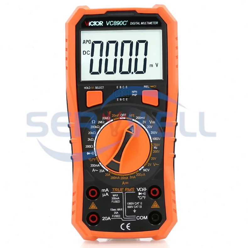 2V-750V AC Voltage Resistance Meter Digital Multimeter w 2 Test Lead VC890C+