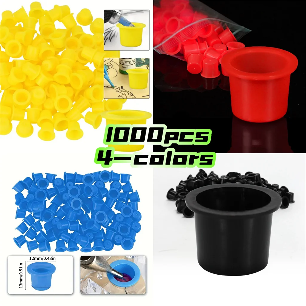 

Набор чернил для татуировок, 4 цвета, красный/черный/синий/желтый, размер М, 1000 шт.