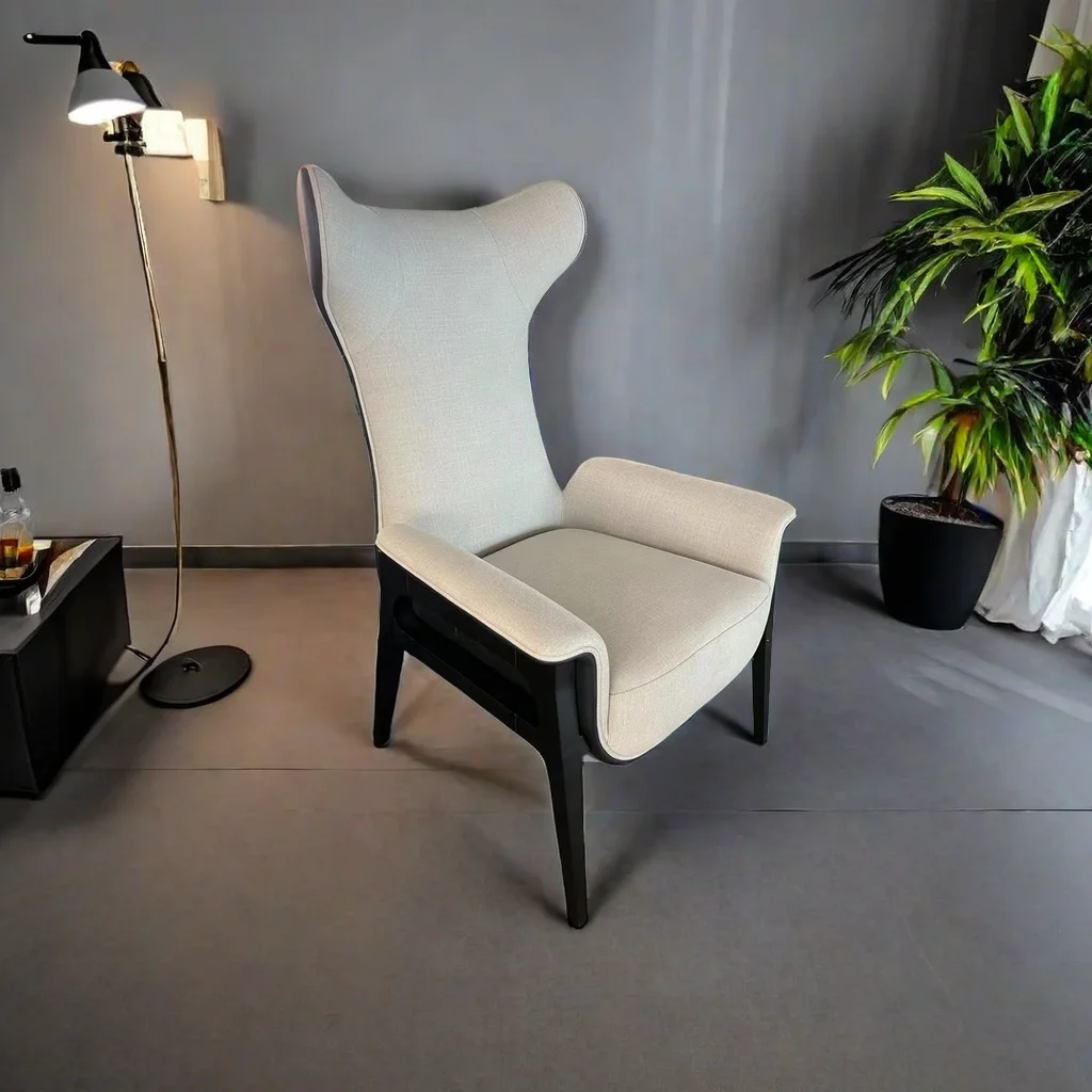 

Modern Fabric Leisure Chair Leather Padded Armchair Living Room Single Sofa Chair