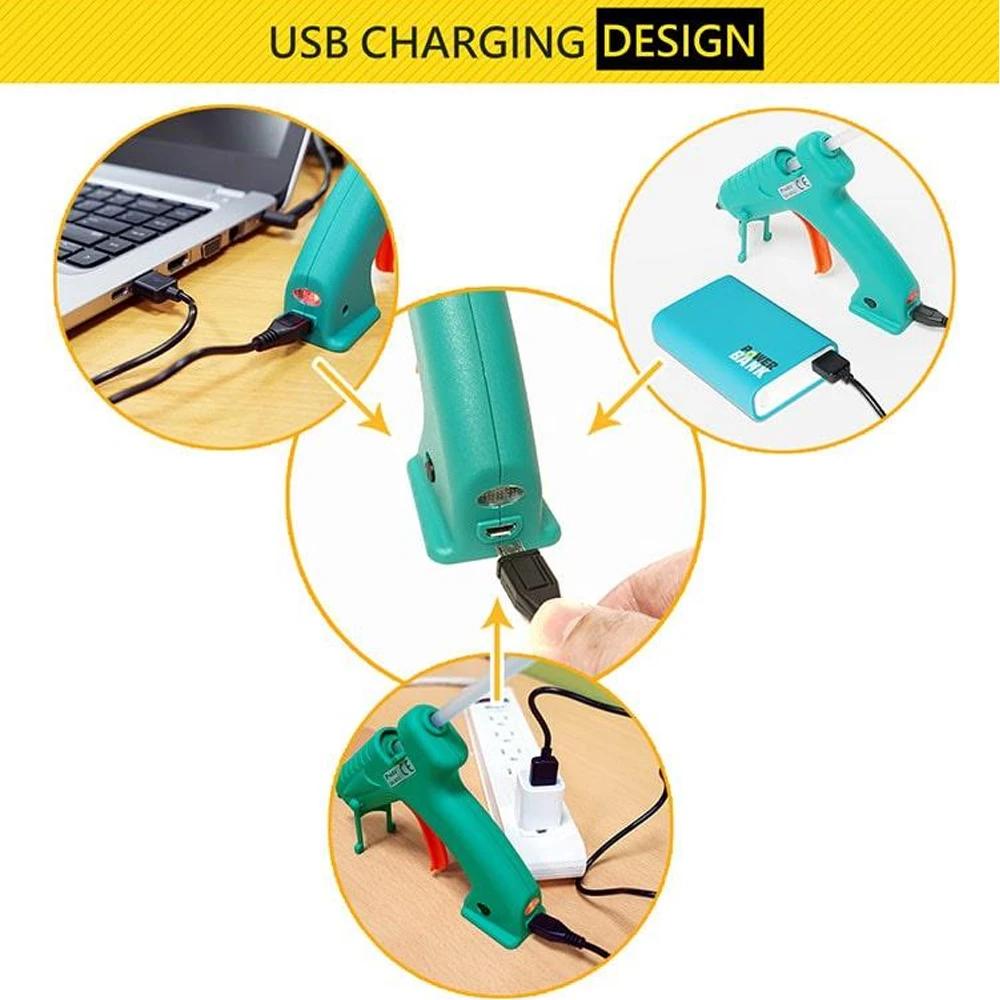 Pro'sKit-3.6V 2000mAh 8W USB 리튬 이온 핫 멜트 글루 건, 접착제 스틱 가정용 DIY 및 메이커