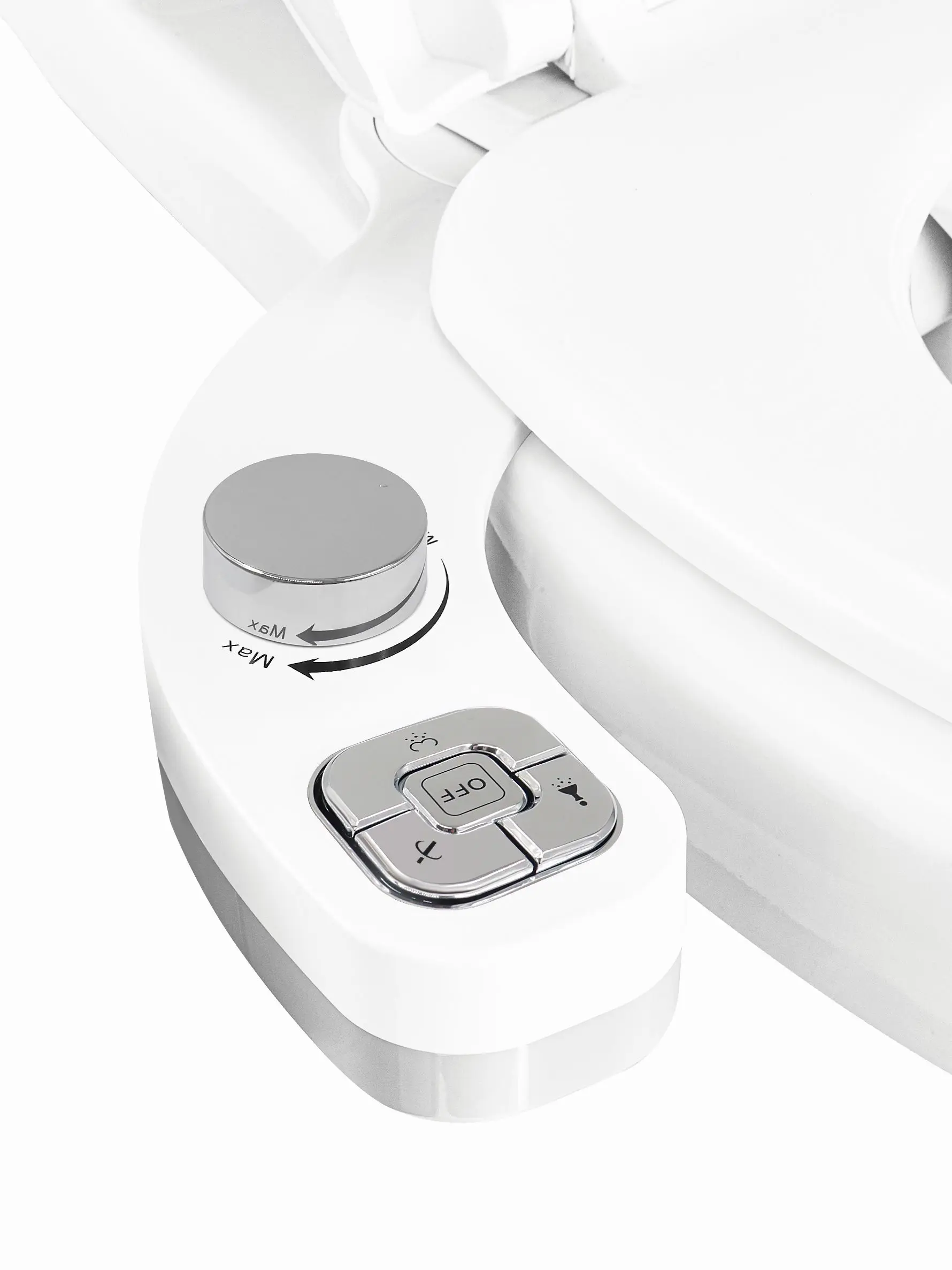 SAMODRA Knopf-Bidet – nicht elektrisch, selbstreinigende Doppeldüse (vorne und hintere Waschung), Süßwasser-Bidet, Toilettensitzaufsatz – Detail 7
