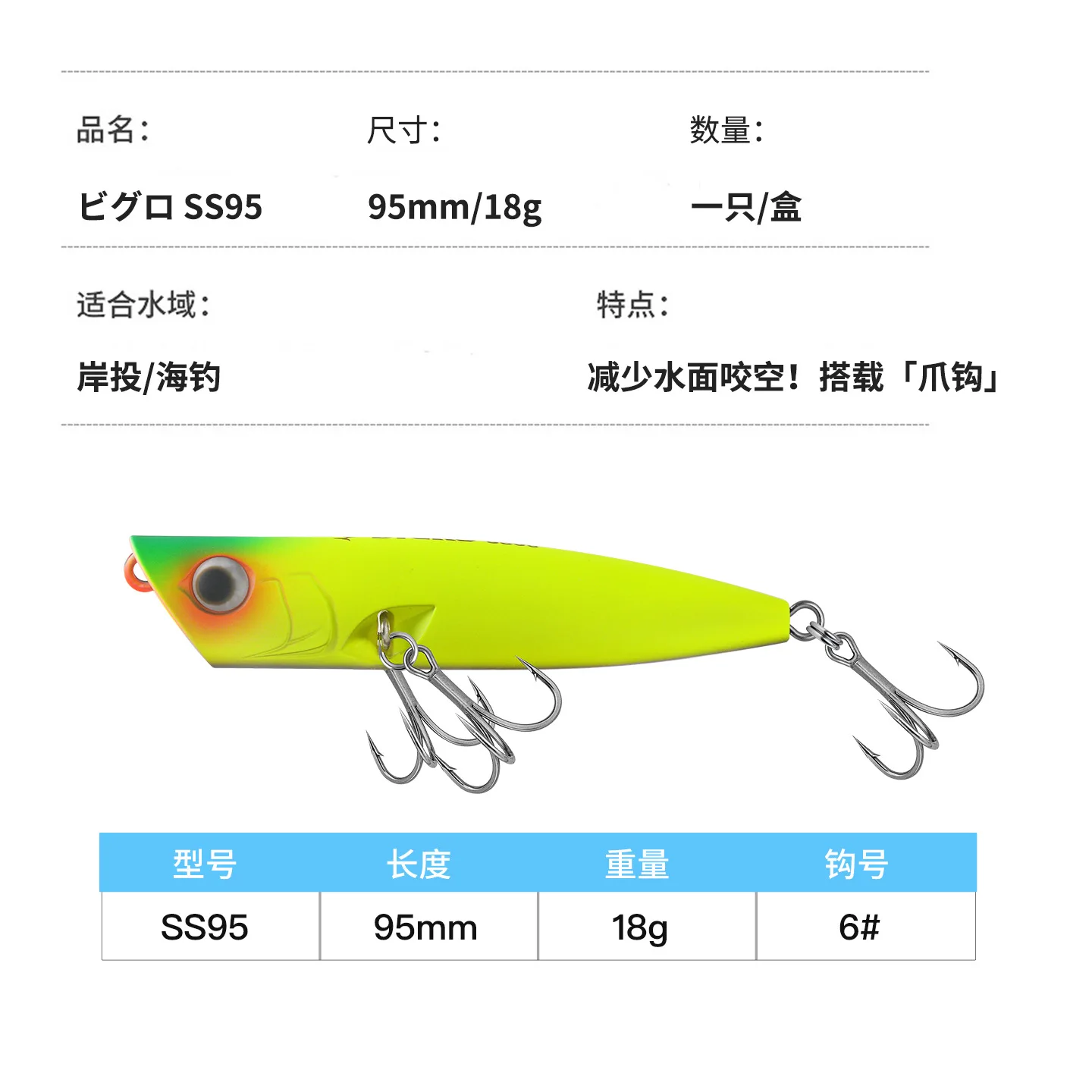 Maria Japan'S New Limited Edition Wave Climbing Bigro Ss95 Double Hook Three Hook Fake Bait Sea Bass Specialized