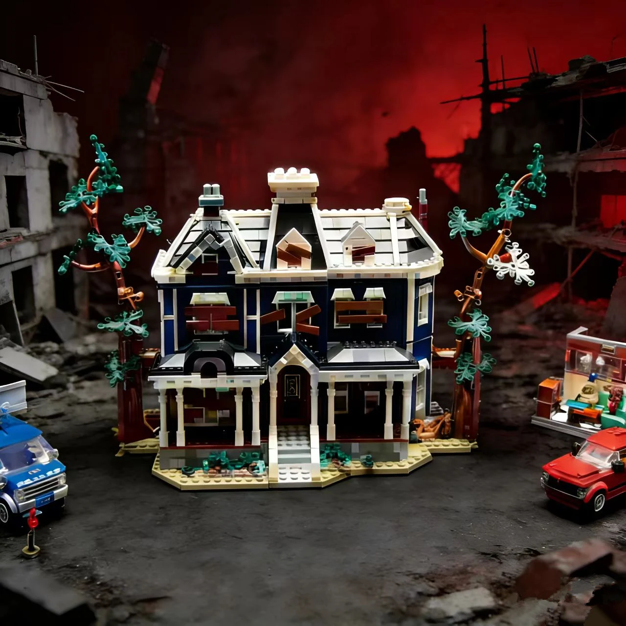 

MOC Ideas Science TV Series Stranger Event Creel House Sets City Architecture 11370 Builing Blocks Kid Toys Gift