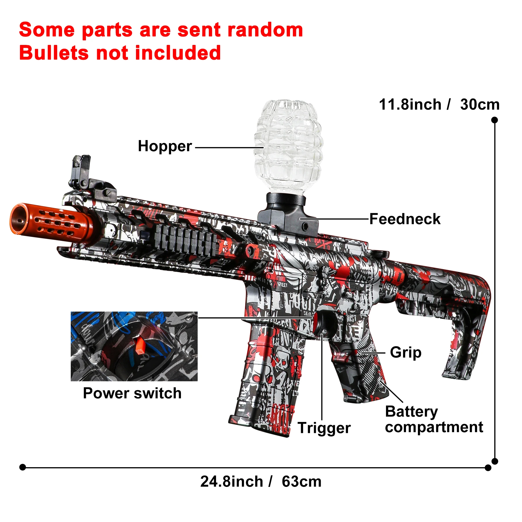 مسدس لعبة كرة جل كهربائي M416، متعة الصيف في الهواء الطلق، عالي السرعة قابل لإعادة الشحن، معدني، ألعاب حمام السباحة/الشواء العائلية (بدون رصاصات)