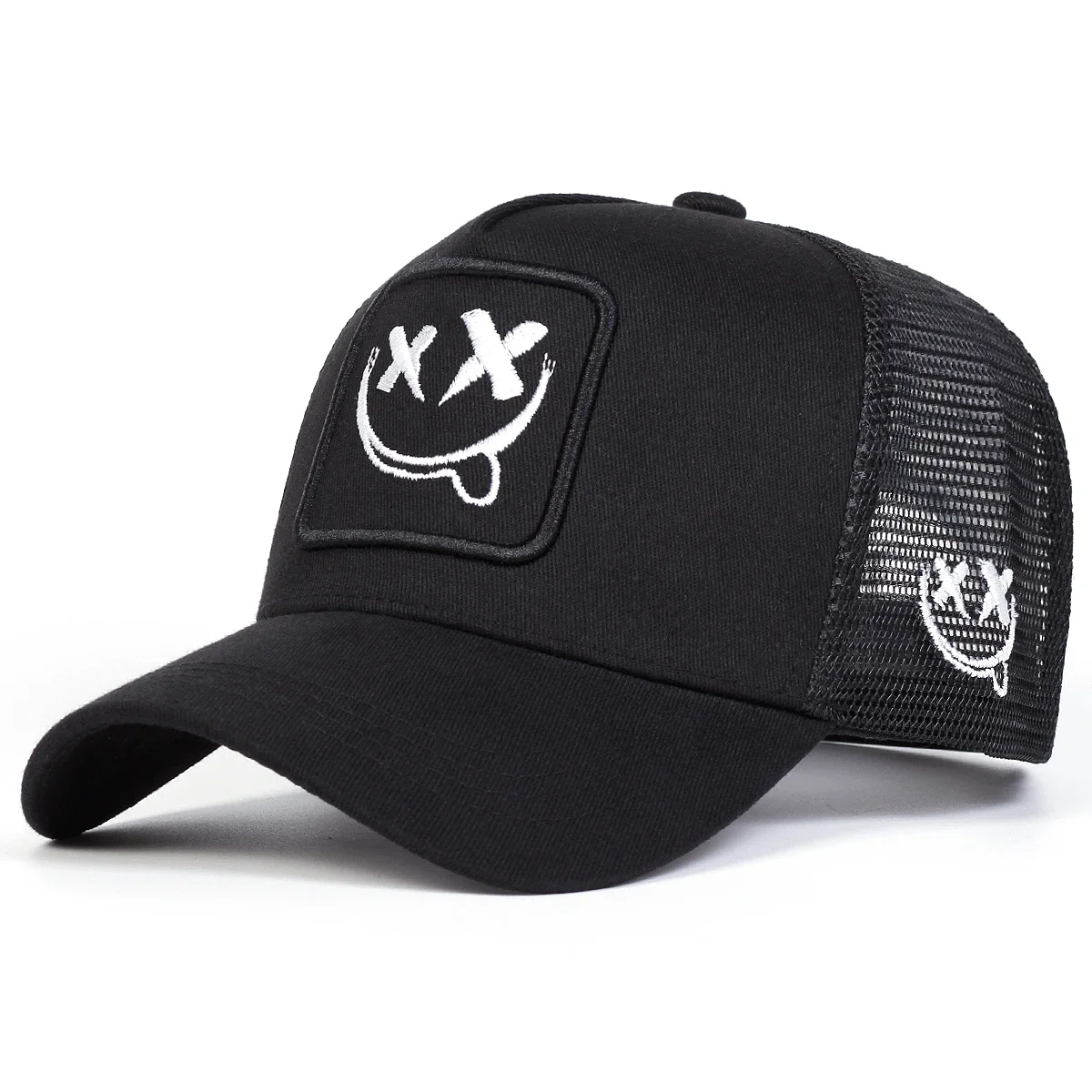 Unisex XX Smiling Face Embroidery Baseball Net Caps Spring Summer Outdoor Adjustable Casual Hats Dad Hat Sunscreen Hat