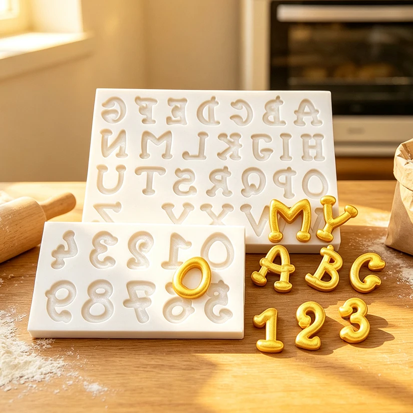 Alphabet Number Silicone Sugarcraft Mold Resin Tools Cupcake Fondant Cake Decorating Tools