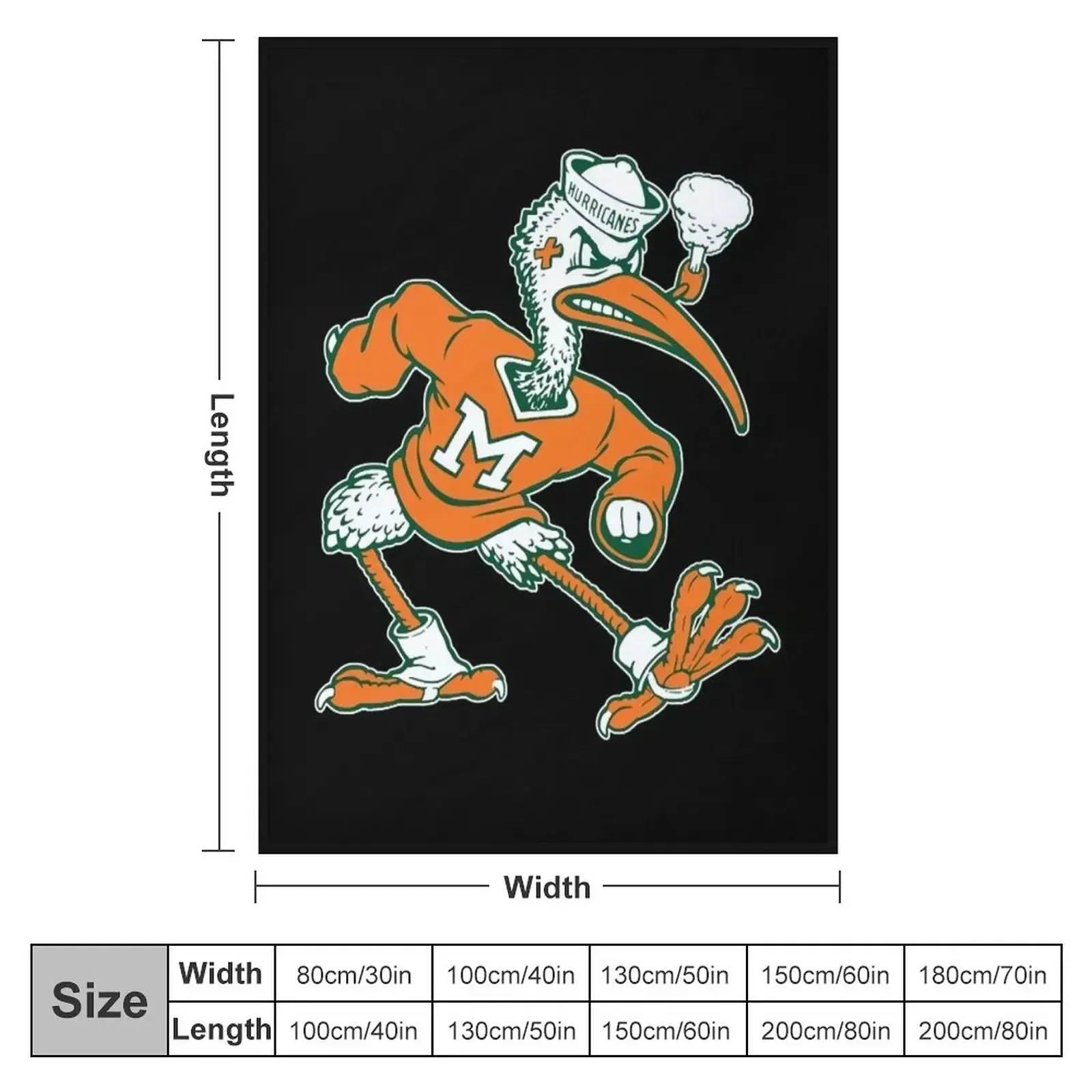 Vintage Sebastian Mascot of Univ. of Miami Mascot Throw Blanket Cute Plaid for sofa Flannels Decorative Beds Blankets