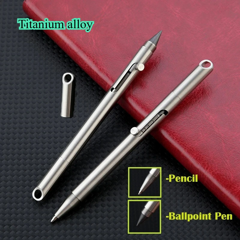 NEW Mini 2-in-1 Stainless Steel Pen Portable Keychain Erasable Pencil Pocket Emergency Writing Tool