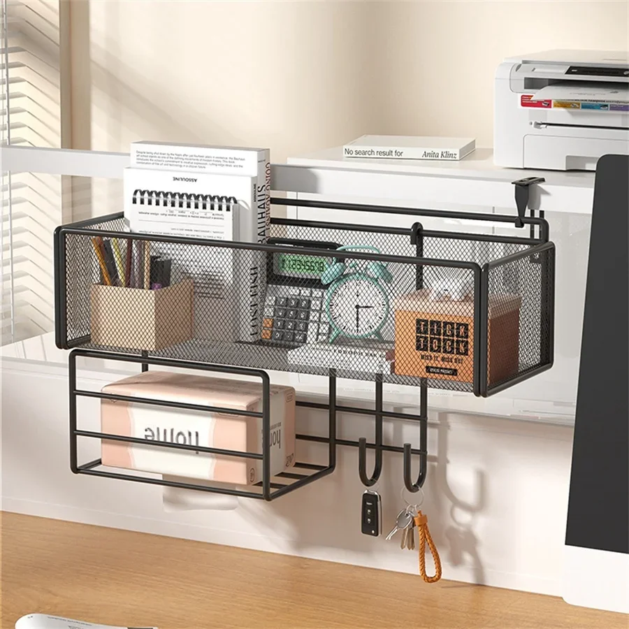 Wall Mount Mail Organizer  Letter Sorting Basket Used For Kitchen Home Office Metal Organizer With hooks Tissue Basket