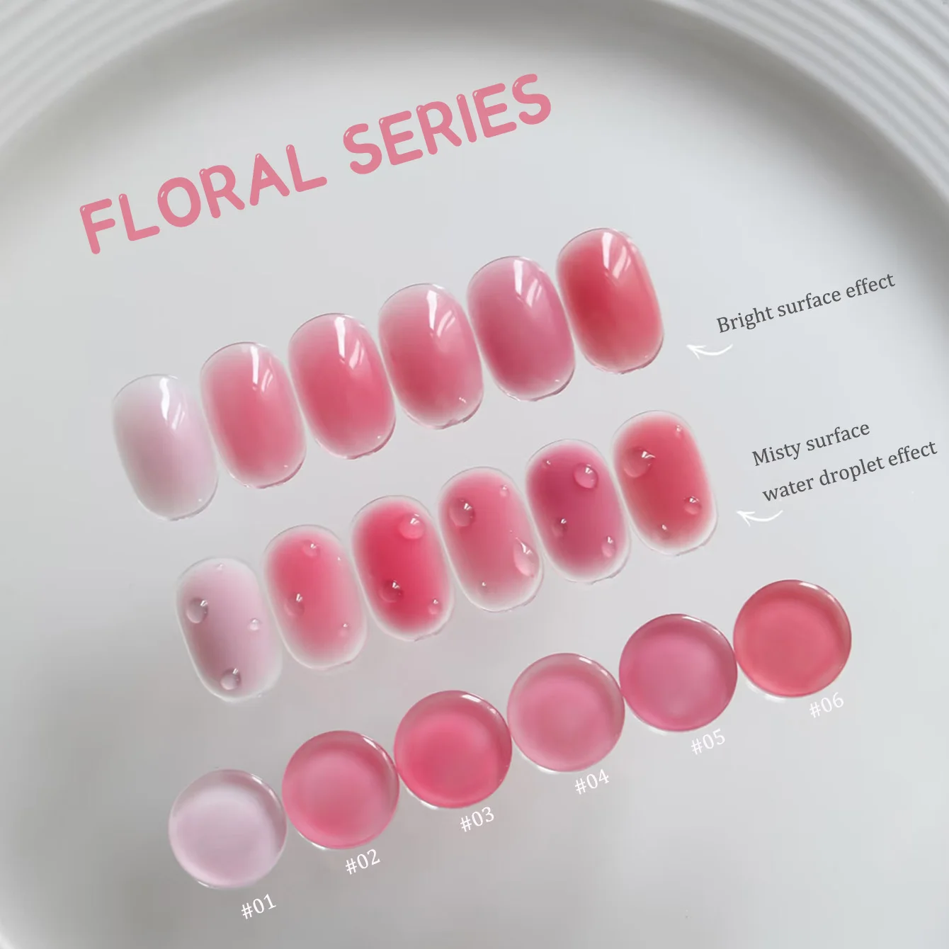 WS 6-Color Pink Flower Series Gel Nail Polish 2026 New Summer Best Seller, Featuring Dopamine Pink Candy Jelly