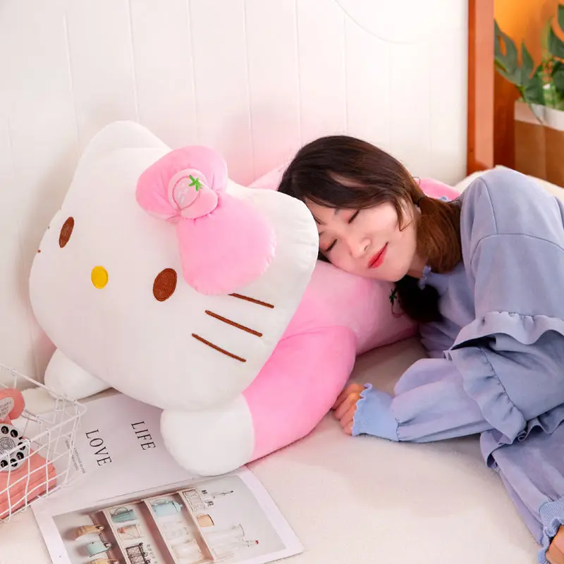 40-80cm New Kawaii Hello Kitty Plush Toy Stuffed Animal Pillow KT Cat Doll Children Plush Home Decoration Girl Birthday Gift Kid