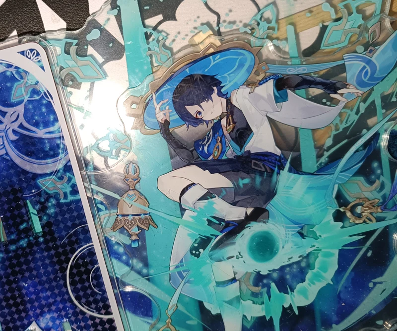 Game Impact Original 20cm Big Acrylic Figure Stand Model Scaramouche Wanderer Character Exclusive Element Scene Cool Keychain