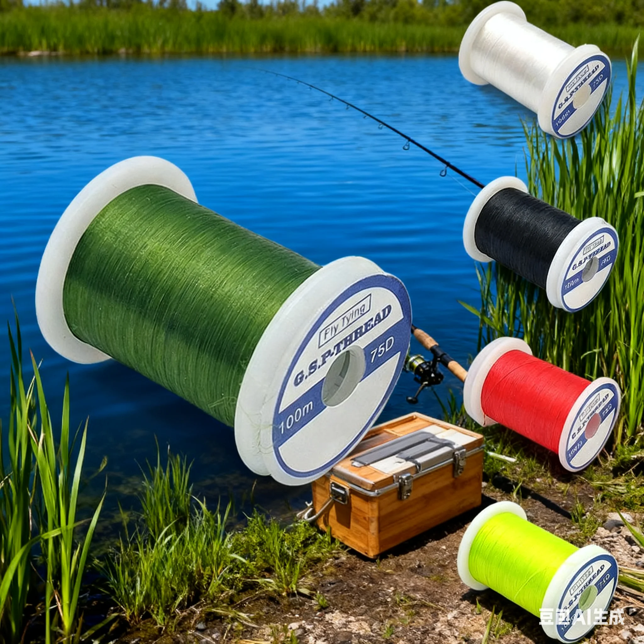 Hot Sales 100M High Strength Fly Tying Thread 75D Fly Plastic Fishing Fly Hook Fly Tying Material Replace Practical Fishing Tool