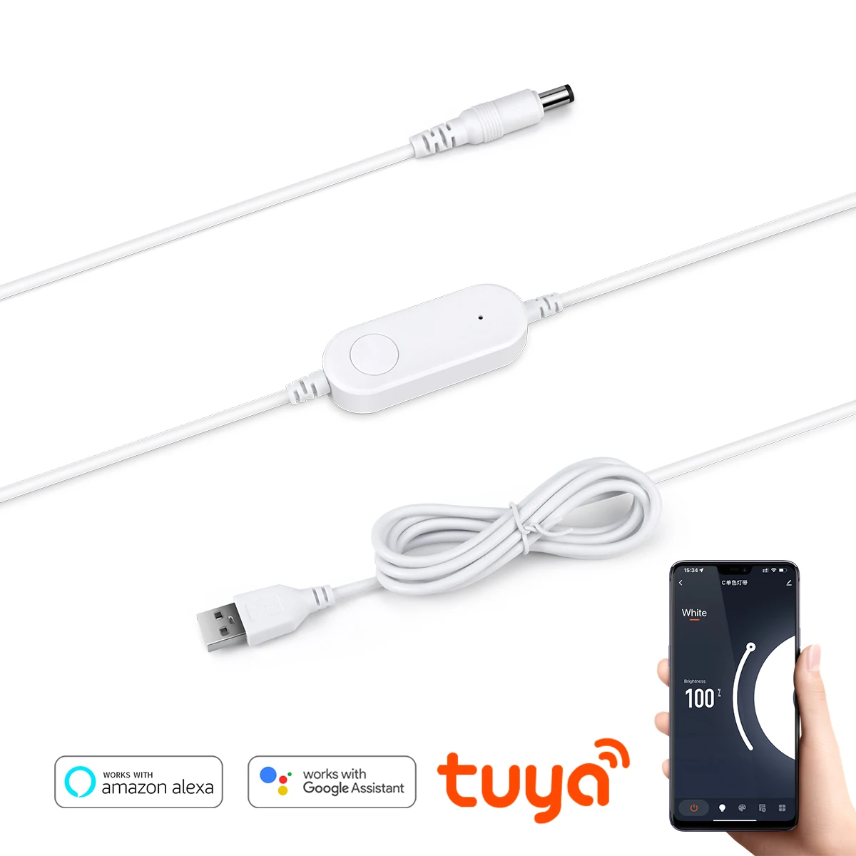 5V USB TUYA APP WiFi Jednokolorowy kontroler LED Przełącznik zdalnego sterowania Współpracuje z Alexa/Google home Dla żeńskiej taśmy LED 5V DC