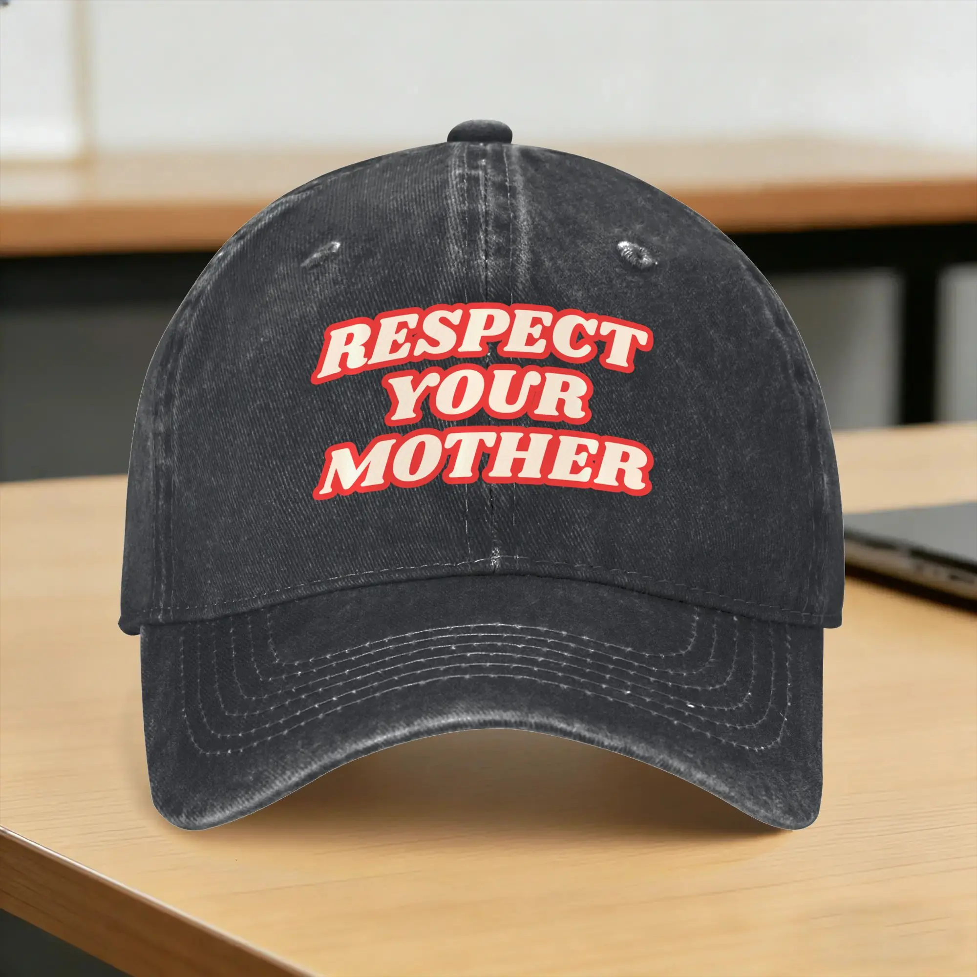 Respect Your Mother! Comfort Colors Crop Sun Baseball Cap  Classic Men Women Washed Trucker Hat Sun-Proof Snapback Cap Gift