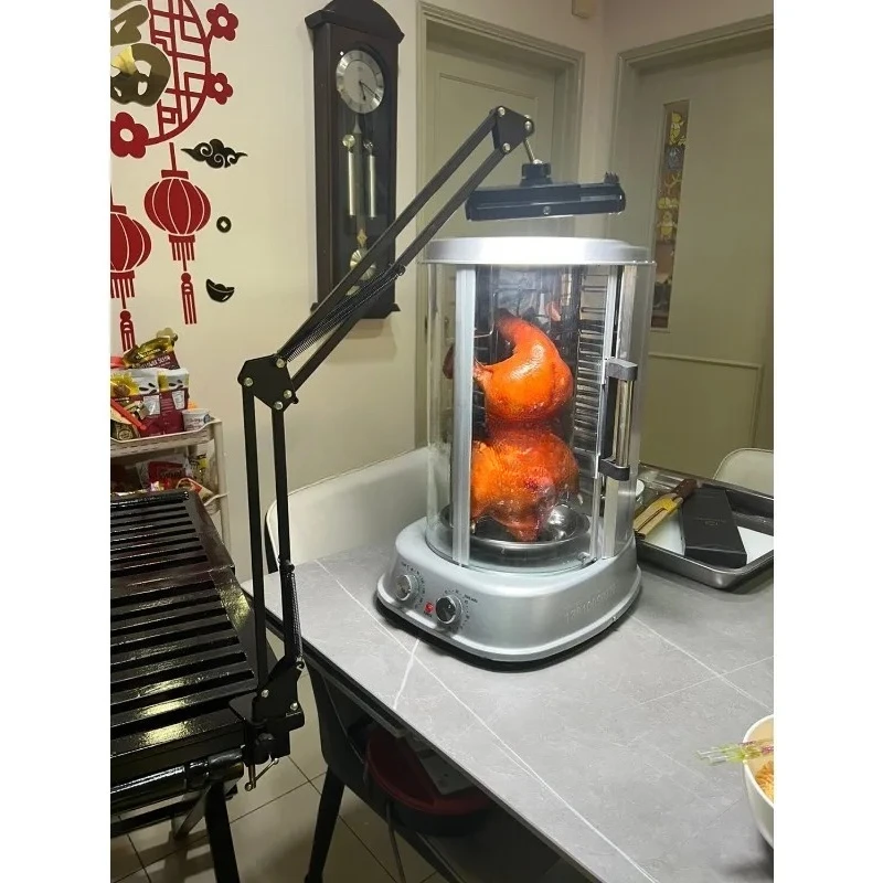 Commercial Household All Metal Smokeless Rotary Roaster Glass Door Integrated For Duck Chicken  Meat  Stall High Efficiency Fast